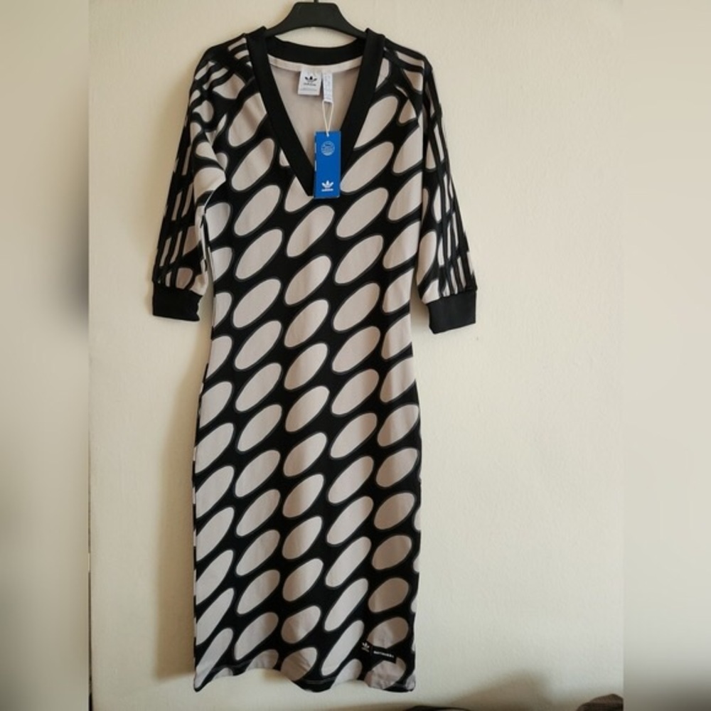 NO OFFER ALLOWED. Adidas x Marimekko Tee Dress midi light brown/black